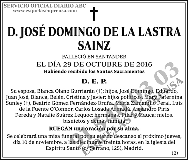 José Domingo de la Lastra Sainz